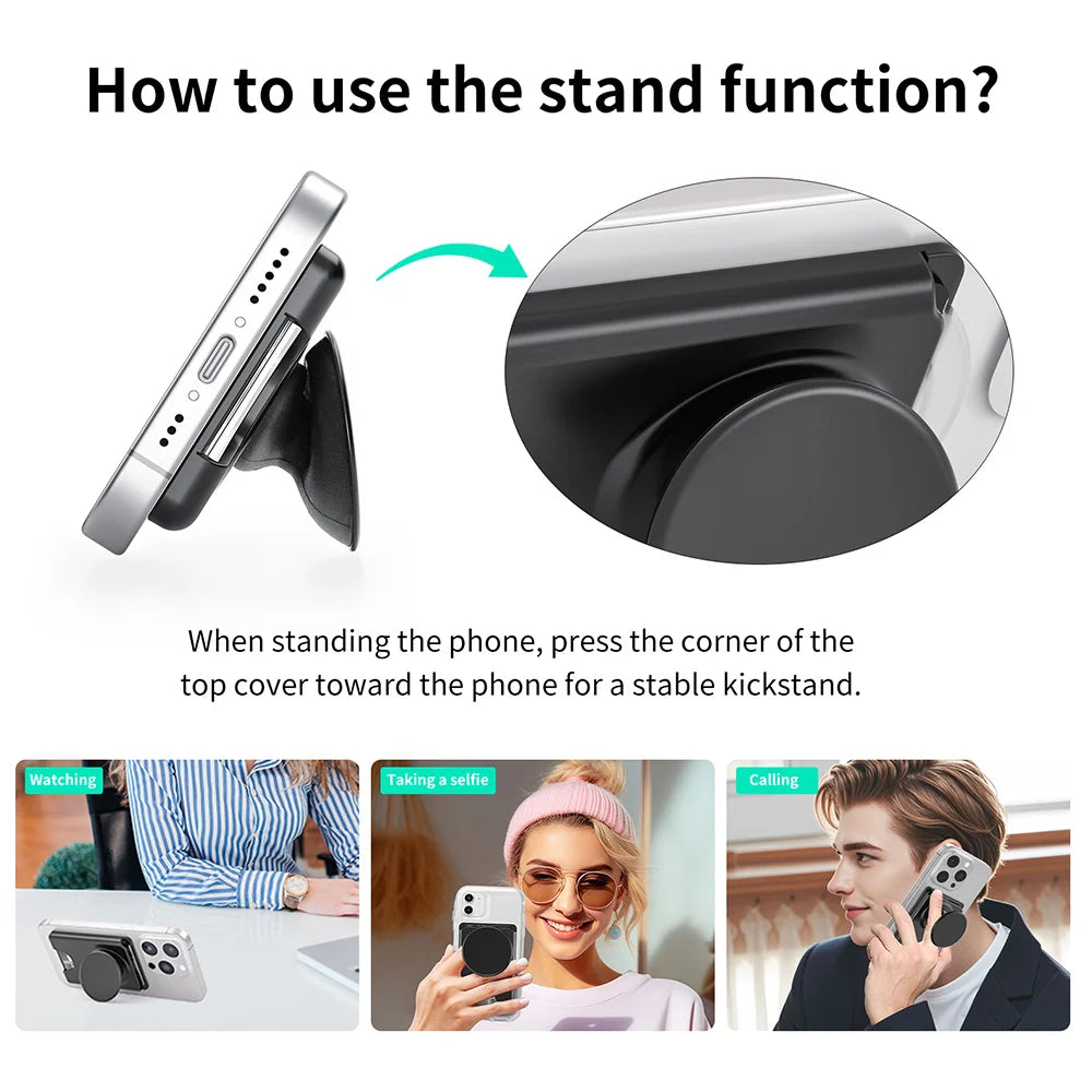 Magnetic Phone Wallet Case with Grip - Slim Shock-Absorbing Cover Tidesmit