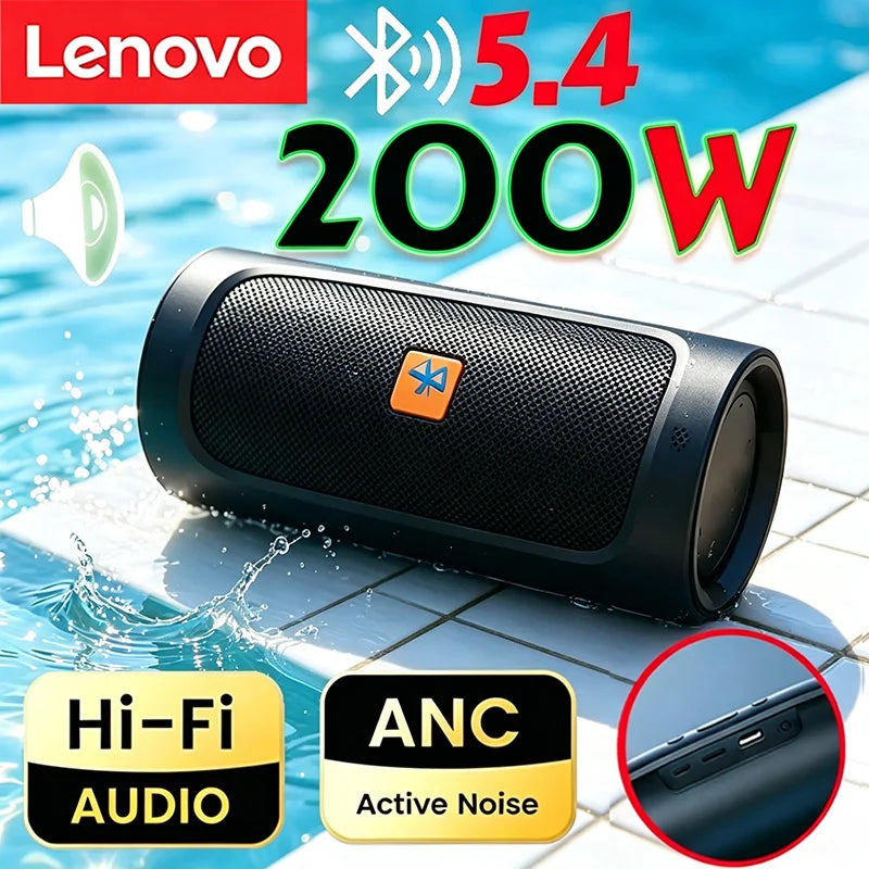 Lenovo New Wireless Bluetooth Speaker Dual Stereo TF Card USB FM Radio Portable Outdoor Subwoofer Rich Bass Soundbox For Camping