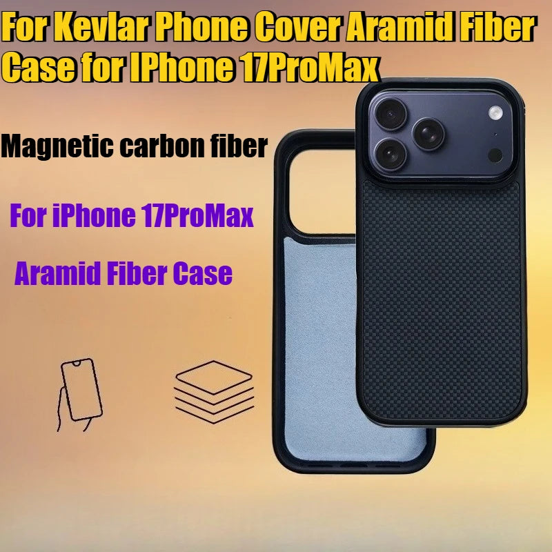 iPhone 17 Pro Max Aramid Fiber Case - Slim Military-Grade Shockproof Cover Tidesmit