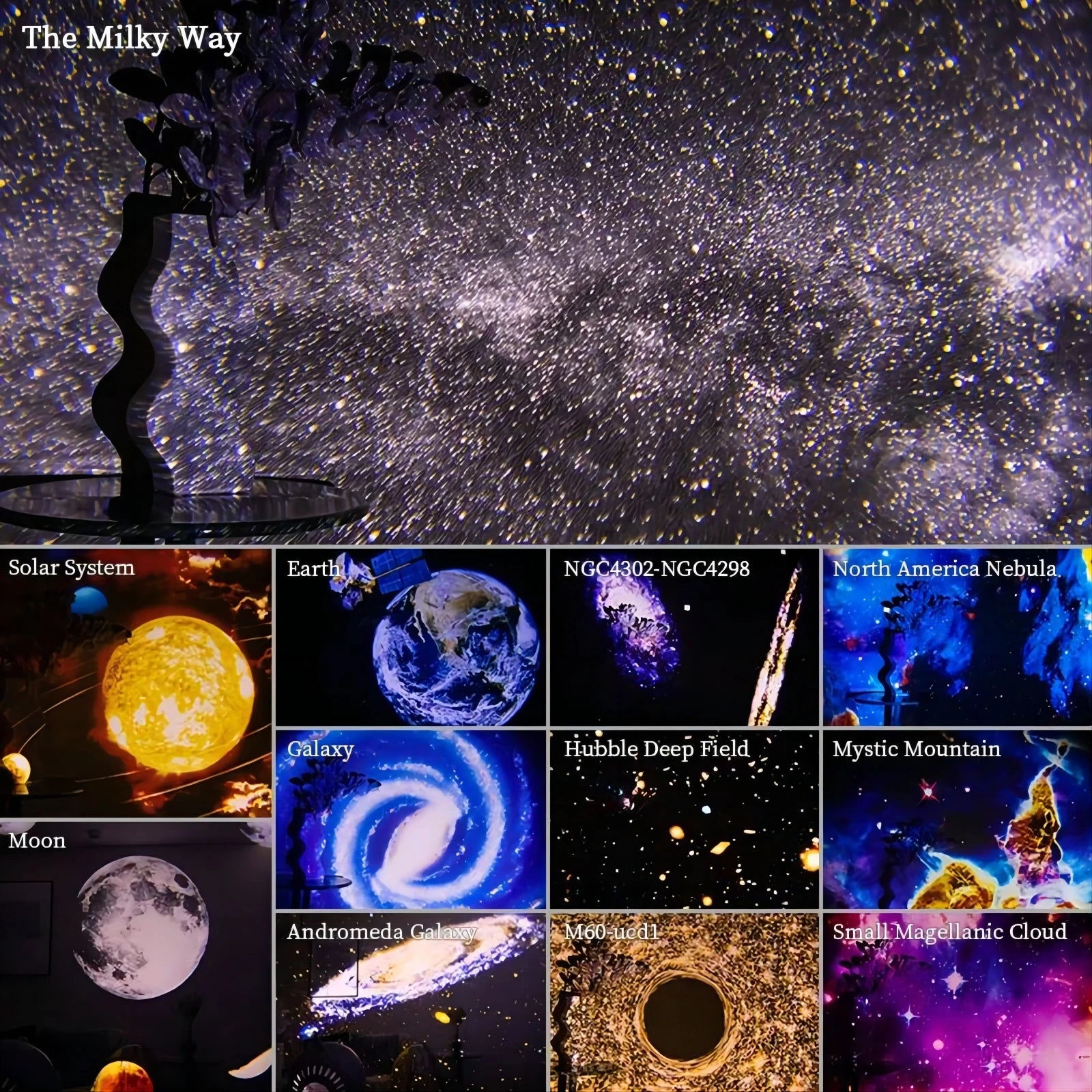 Galaxy Projector Night Light 360 Rotating LED Starry Lamp Tidesmit