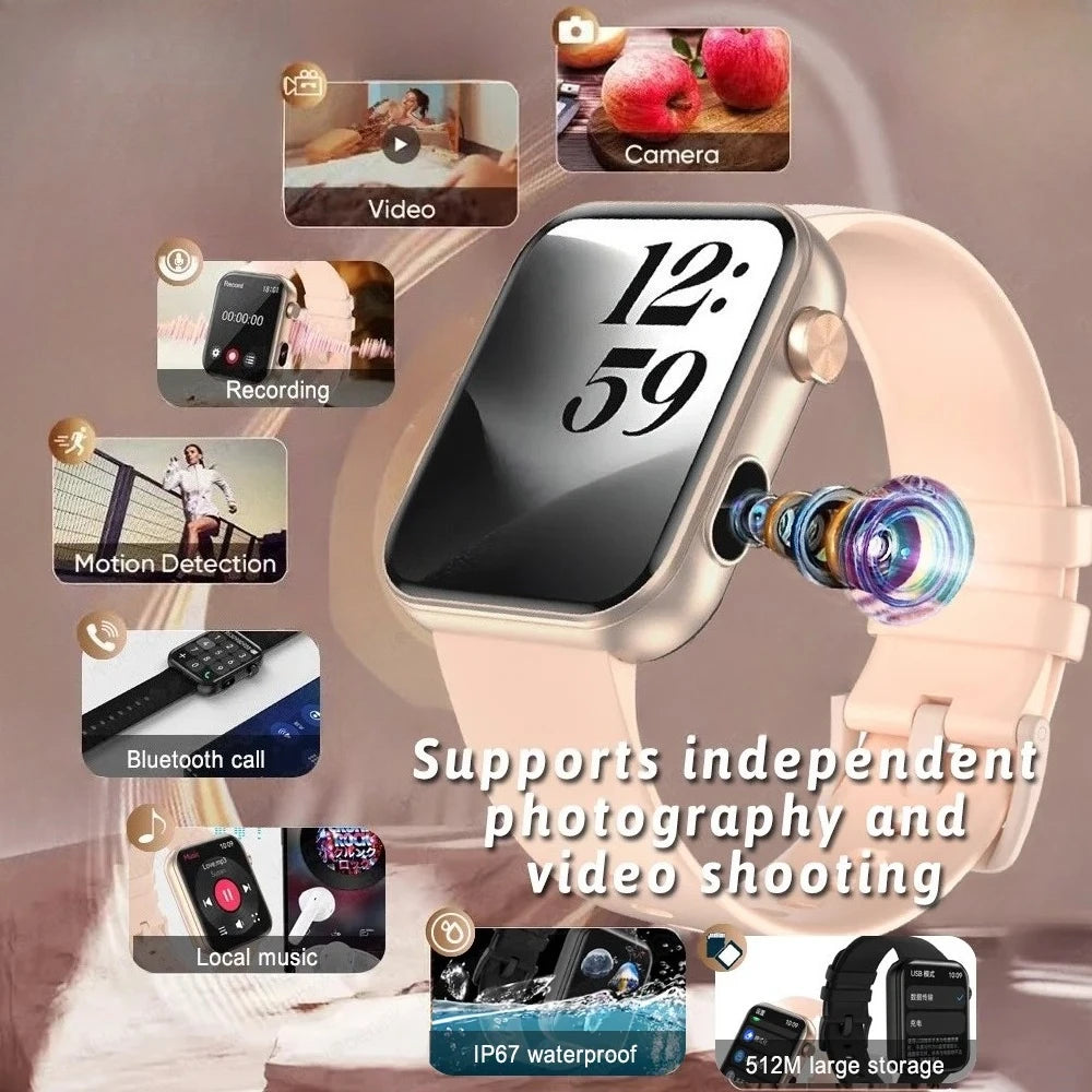 New Smart Watch Women Men Camera Take Photo Record Video Heart rate Sports Fitness Waterproof Bluetooth Call For Android iPhone