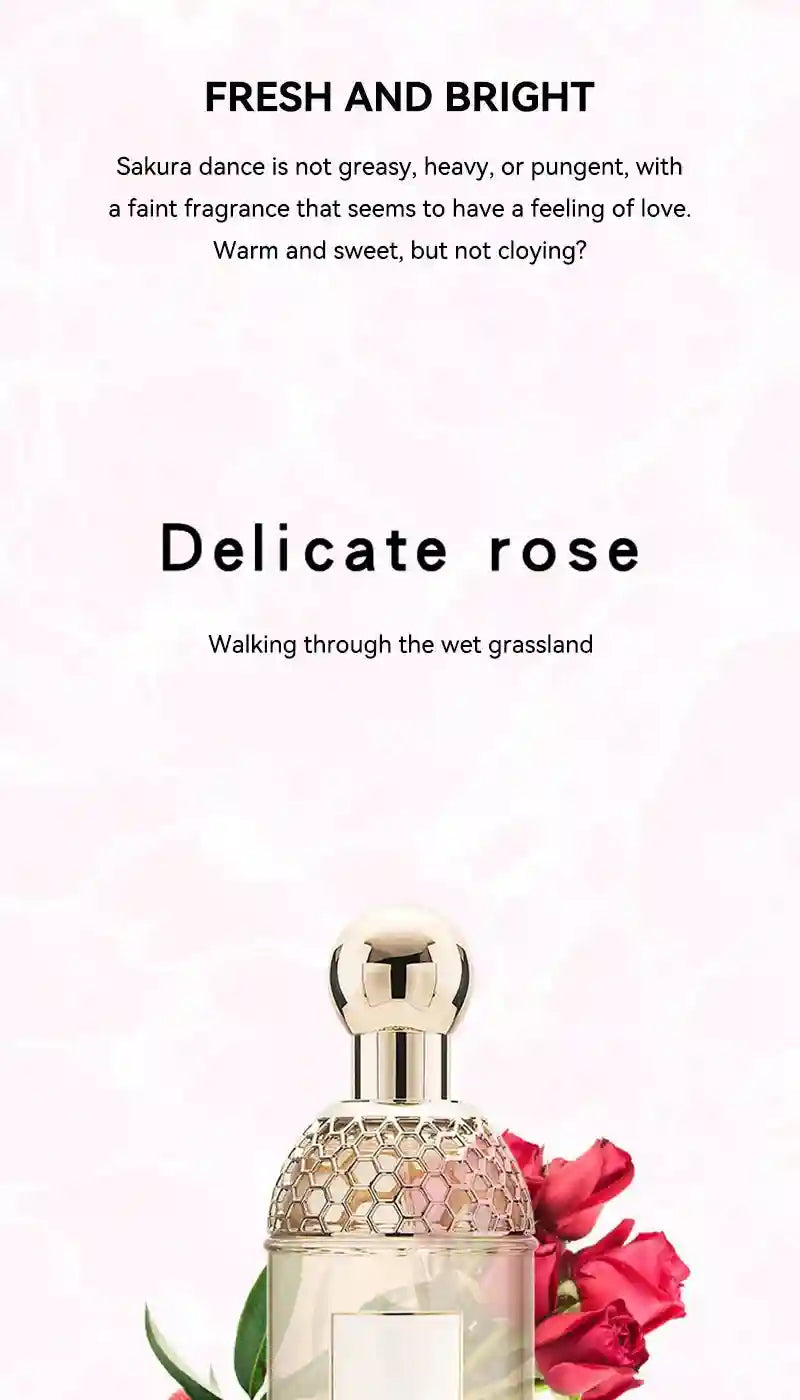Flora Water floral fruity EDT women’s perfume: 100ml spray in honeycomb-cap bottle with rose and sakura notes.