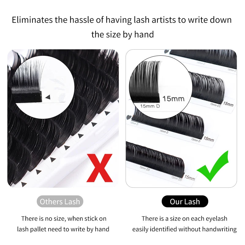 Silk Russian Volume False Eyelashes - 0.07mm Professional Wispy Lashes False Eyelashes Tidesmit