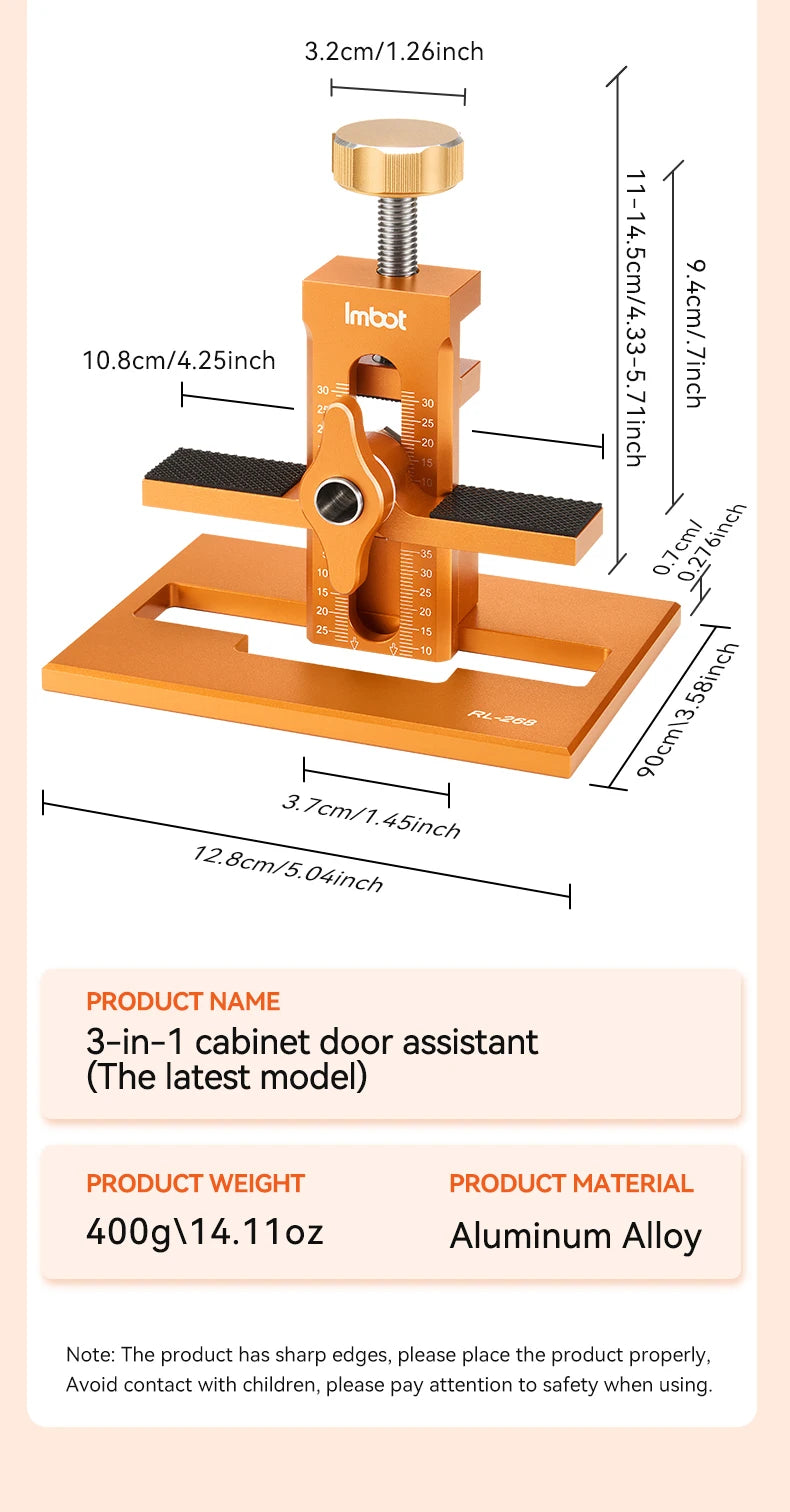 Imbot Cabinet Door Installation Aid Woodworking Fixed Multi-Functional Cabinet Wardrobe Door Artifact Quick Positioning Tool