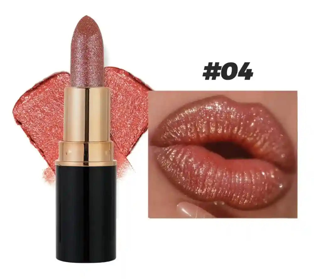 Metallic Glitter Waterproof Lipstick - Long-Lasting Shimmer Formula Lip Care Tidesmit