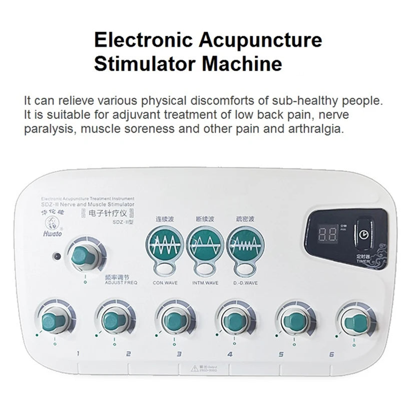 Electro Acupuncture Stimulator – 6 Channel Portable Wellness Tool Relaxation Treatment Tidesmit