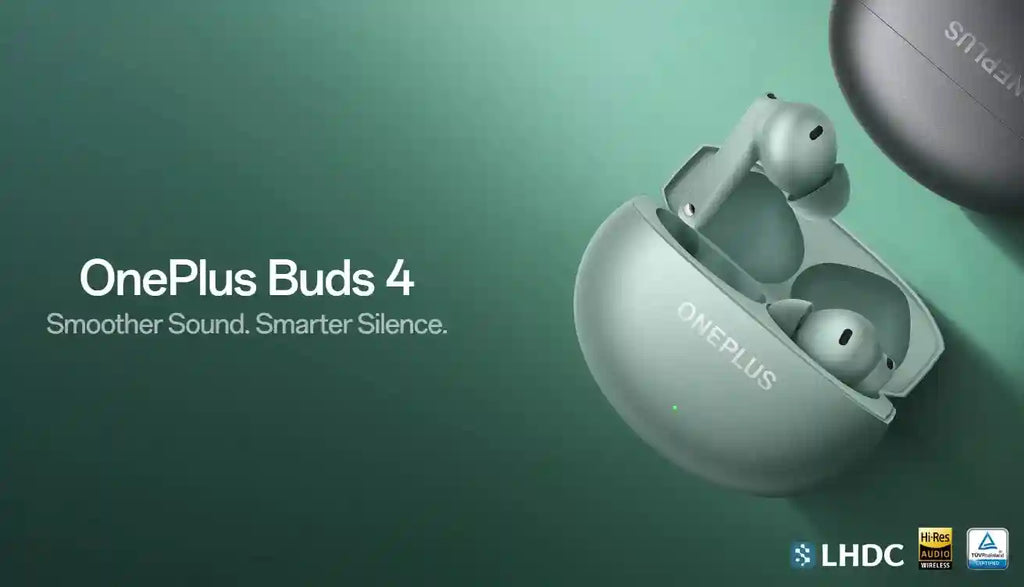OnePlus Buds 4 Wireless Earbuds | 55dB ANC & 45Hr Battery | Zen Green Tidesmit