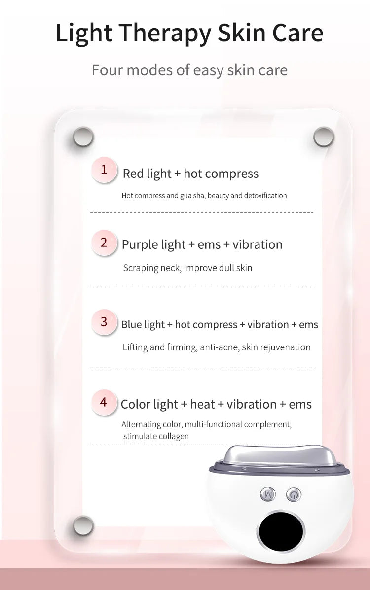 Facial Neck Massager - 4-in-1 Skin Care Tool with 9 Modes - Tidesmit Fascia Gun Tidesmit
