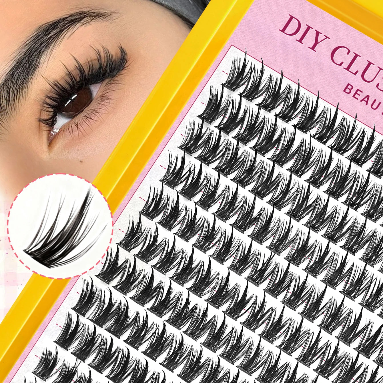Cluster Lashes 192 Rows Faux Mink Natural 3D Extensions Mix False Eyelashes MIX Tidesmit