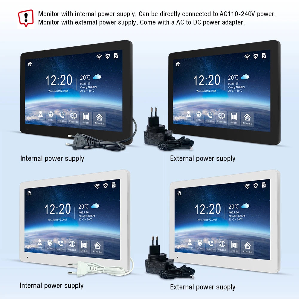 Hayway Tuya Wireless Video intercom Kit 10 "IPS Full Touch Screen 1080P Camera With Mobile Detection Support one-key Unlock