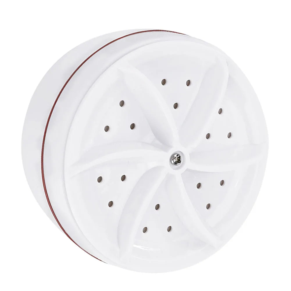 Tidesmit mini washing turbine for travel, compact portable laundry bubble washer showing turbine rotation mechanism.