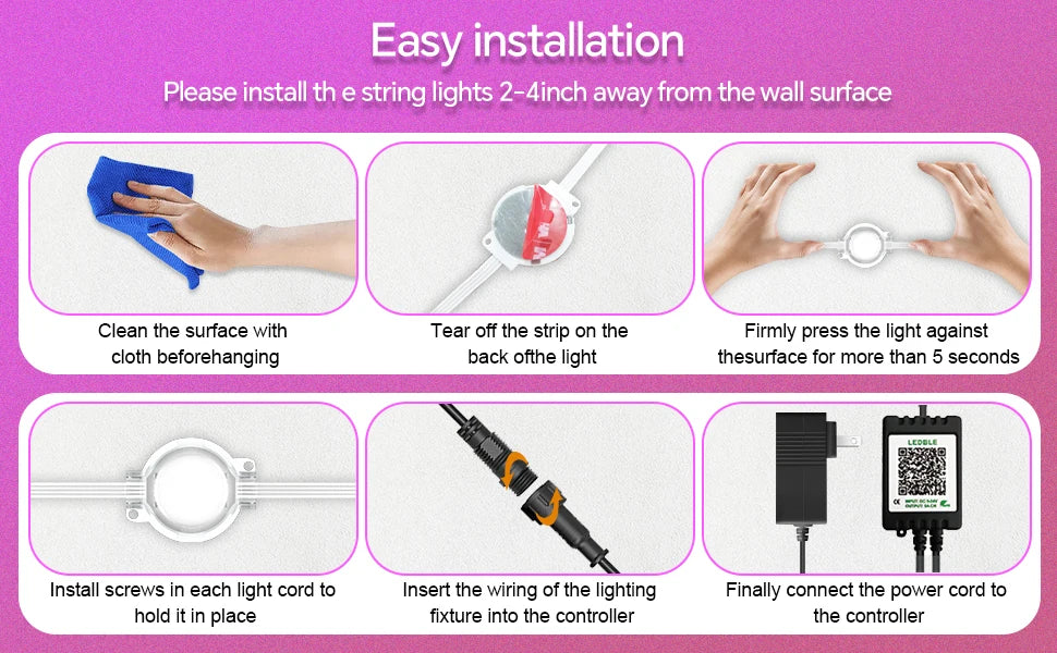 60M & 200FT Permanent Outdoor LED Eaves Lights RGB Waterproof Smart String Lights App Remote Control Color Changing Lamp for House Roof Garden Christmas Holiday Party Daily Accent Lighting