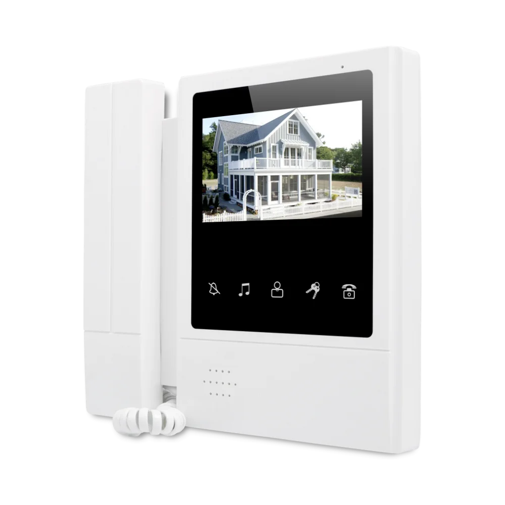4.3" Hands-free Video Door Phone Intercom System for 3 Families RFID Outdoor Unit 3 Monitors Wired Doorbell Home Access Control