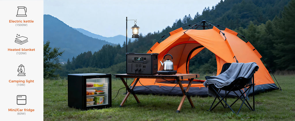 CTOLITY Outdoor Camping AP2000 2400W Fast Charging Portable Power Station SP100 100W Foldable Portable Solar Panel For Home