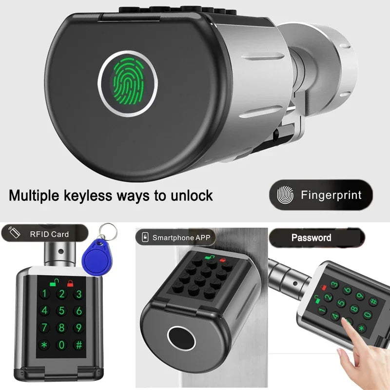 Biometric Fingerprint Door Lock with TTLock IP66 Waterproof Keyless Entry Smart Lock (Fingerprnt/IC Card/APP) High Security