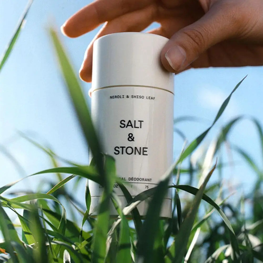 Tidesmit SALT&STONE sandalwood fragrance deodorant stick for long-lasting odor protection and non-sticky underarm care.