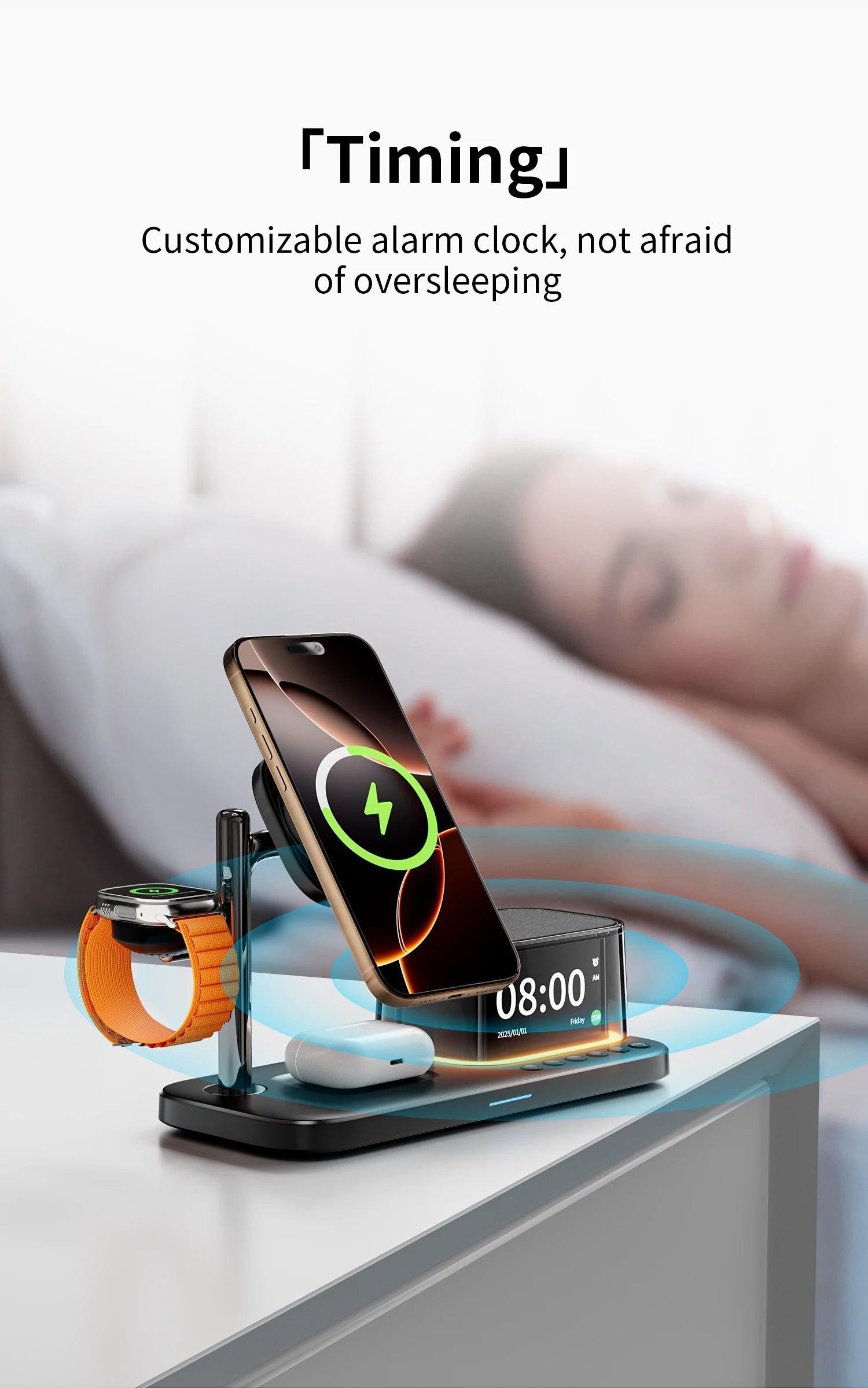 5-in-1 Magnetic Wireless Charger Stand with Speaker - 25W Qi2 Certified Tidesmit