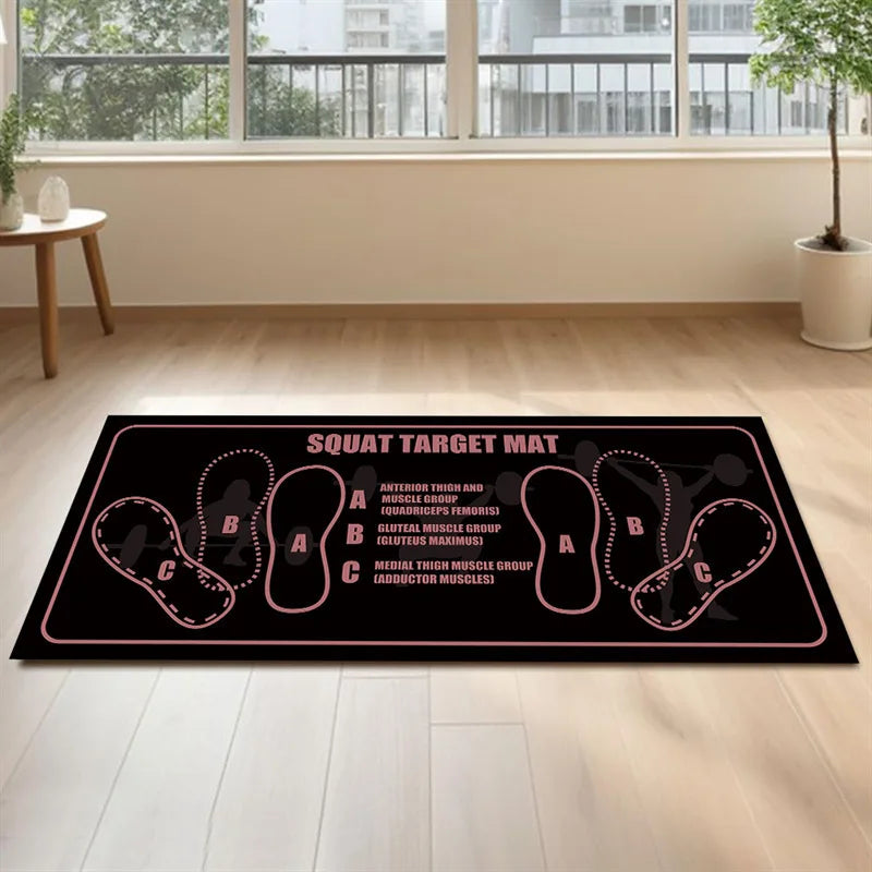 80*35CM Squat Step Position Guide Mat Multipurpose Work Out Mat Leg Muscle Targeting Training Hip Muscle Mat for Yoga Pilates