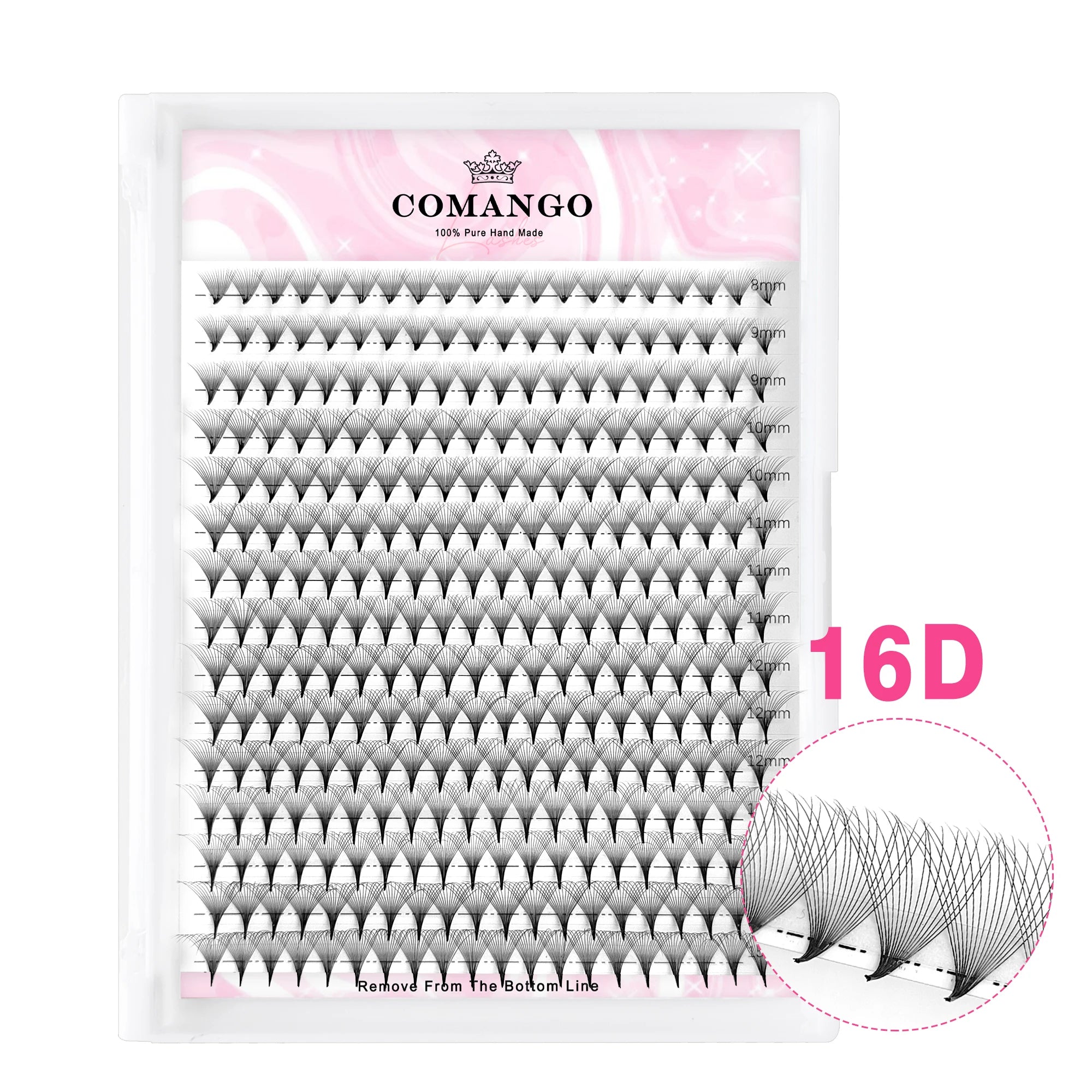 CoMango Wispy Pointy Base Premade Russian Volume Fans 3D 6D 10D 12D 14D 16D Lashes Extension 300 Fans False Mink Eyelashes False Eyelashes 16D 0.05 (300Fans) Tidesmit