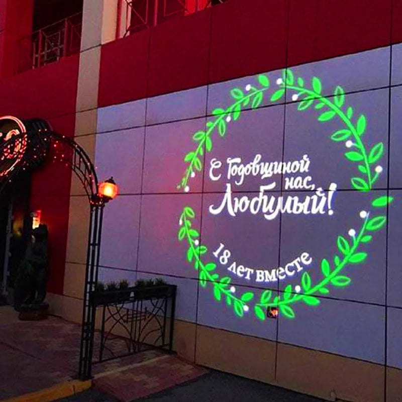 Custom HD Outdoor IP67 Waterproof Rotating Projection Lamp Gobo Shop Logo Projector Indoor Door Head Advertising Image