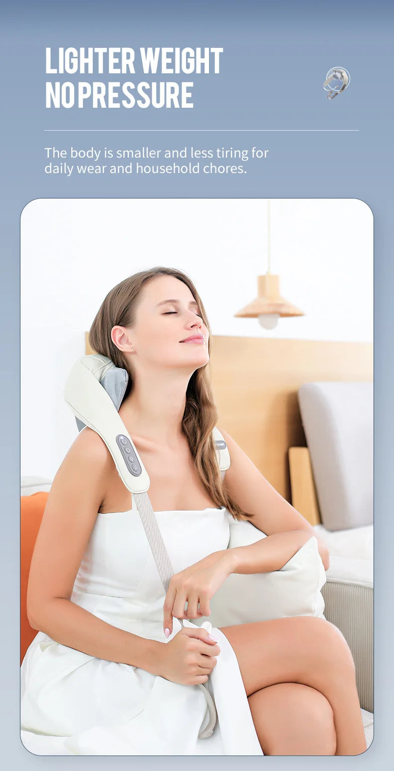 Back Massager Shawl with Heat - Rechargeable Deep Tissue Relief Device Back Massage Instrument Tidesmit