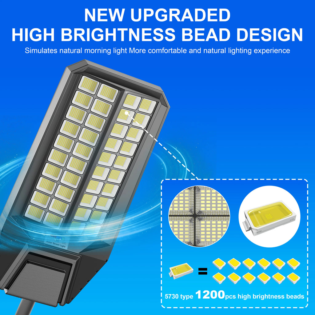 Ship from Local Warehouse 9000W Large Super Bright Outdoor Solar Light,  Waterproof LED Flood Lamp, Energy Saving with Motion Sensor & Remote Control, Easy Installation for Parking Lot, Yard, Patio, Garden and Street Lighting