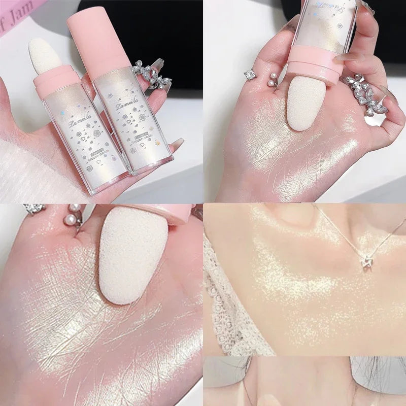 Tidesmit glitter powder highlighter shade swatch for radiant face makeup and natural shimmer body contour