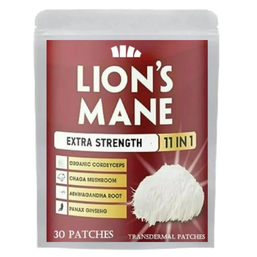 Lions Mushroom Cordyceps, Chaga, Reishi, Turkey Tail, Maitake, Shiitake Transdermal Patches Support Immune Support, Energy