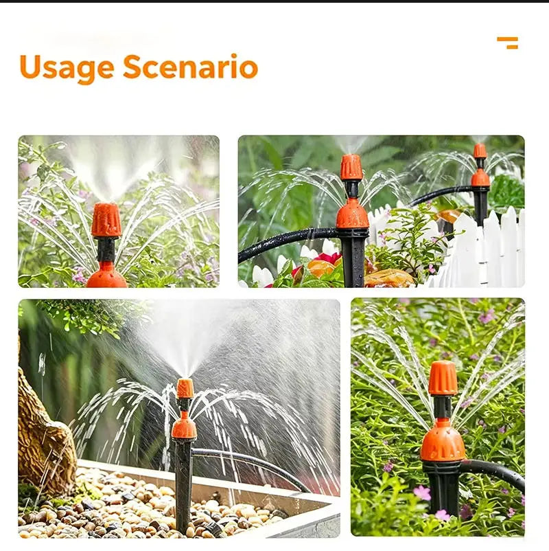 2in1 Adjustable Dripper Sprinkler Stake Nozzle Irrigation Emitter for 4/7mm Micro Tube Garden Yard Greenhouse Lawn Watering Sy