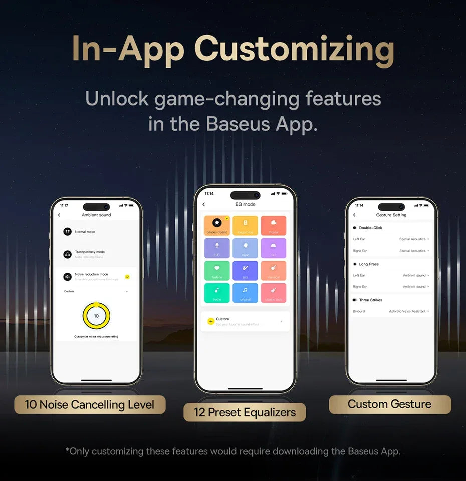 Tidesmit Wireless Noise Canceling Earbuds 48dB ANC MA10 Series Tidesmit