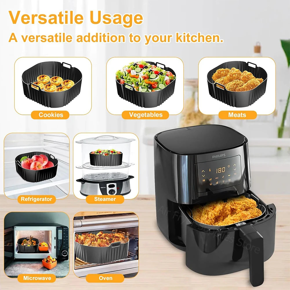 19cm Air Fryer Mold for Philips NA229 Reusable Silicone Baking Liners for Philips 4.2L Airfryer Series 2000 Kitchen Accessories