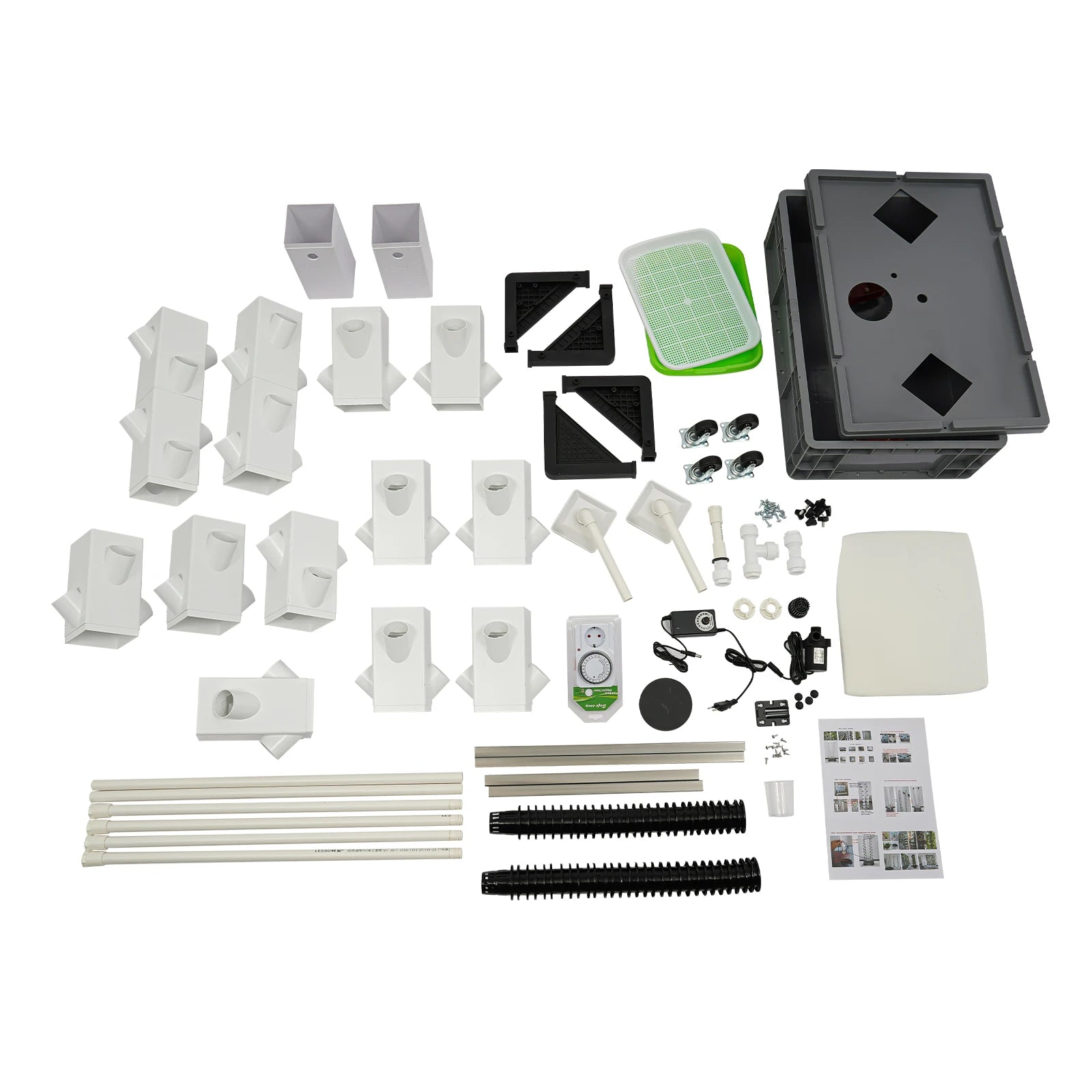56-Plant Hydroponic Growing Tower 220v Outdoor Indoor Vertical Garden Smart Garden Kit Hydroponics Growing Tower with 4 Wheels