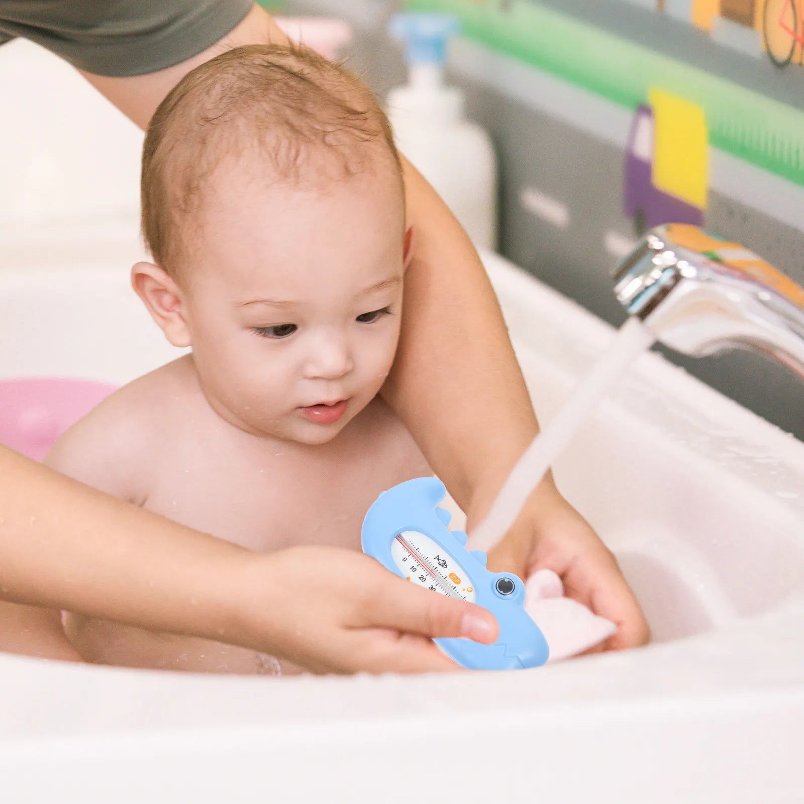 Baby Bath Thermometer Large Screen Cartoon Water Temperature for Tub Infant Bath Safety Room Temperature Measurement Tool