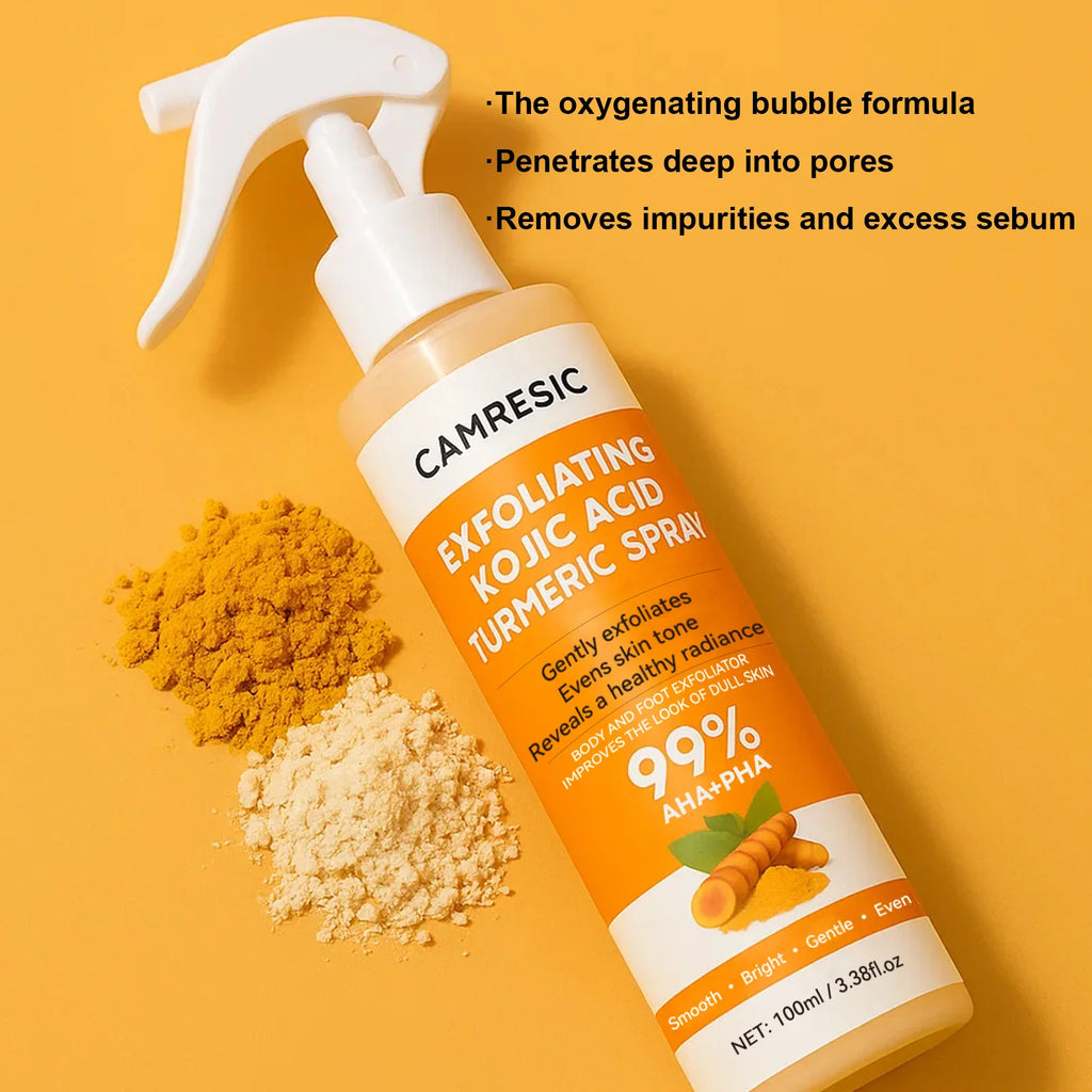 Body Keratin Care Kojic Acid Turmeric Spray Gently Exfoliating Peeling Solution Brightening Hydrating Skin Care All Skin Types