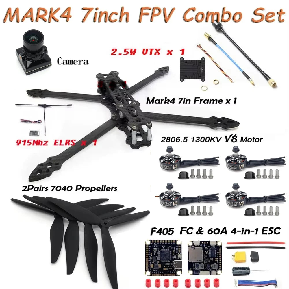 7 Inch FPV Drone DIY Kit Carbon Fiber Frame Brushless by Tidesmit Tidesmit