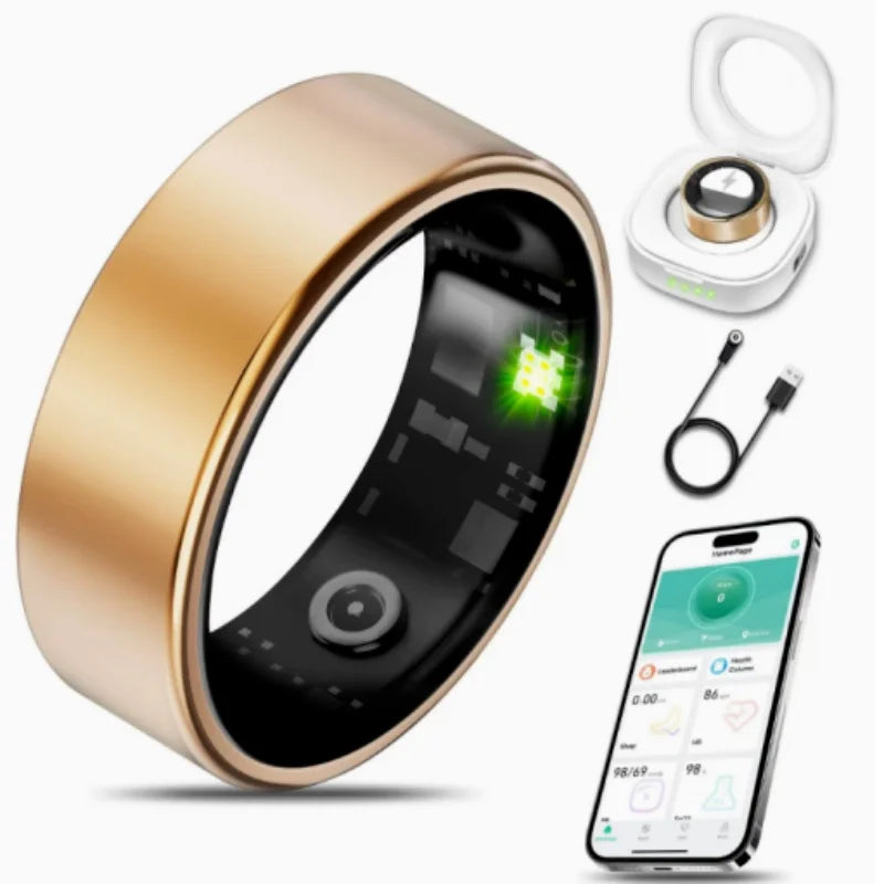 smart Ring for Women Men,Fitness Tracker Ring with Heart Rate, Sleep Monitoring, Blood Oxygen, Step Counting for iOS and Android, No Subscription Fee, Waterproof