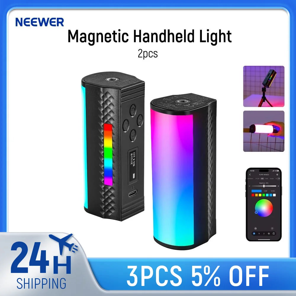 Magnetic RGB LED Light Wand - App-Controlled Content Creation Lighting Default Title Tidesmit