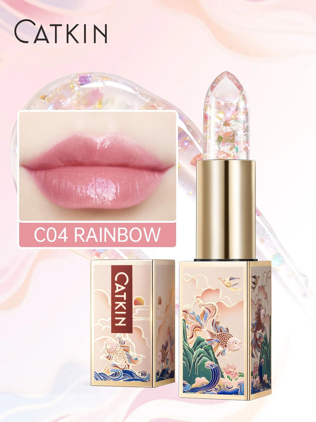 Color Changing Lip Balm: Hydrating Tinted Gloss by Tidesmit Lip Care C04 Rainbow Tidesmit