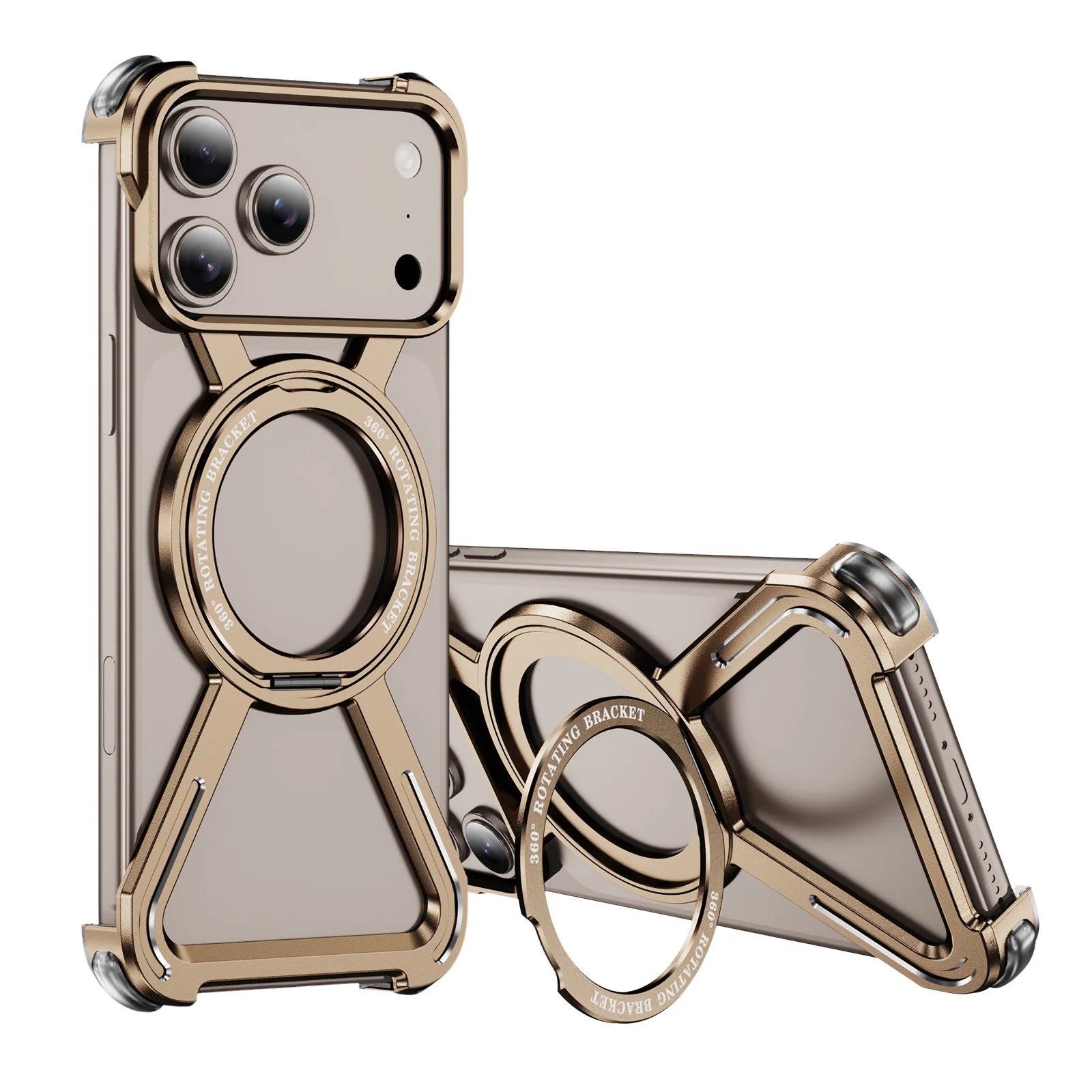 iPhone 17 Pro Max Shockproof Metal Frame Case with Integrated Rotate Stand 4 Tidesmit
