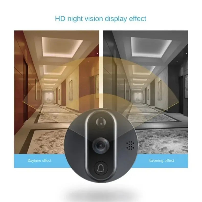 Smart Life Tuya WiFi 5 Inch Doorbell Video Camera with Peephole Eye 10000mAh Battery Mute Recording PIR Alexa & Google Digital