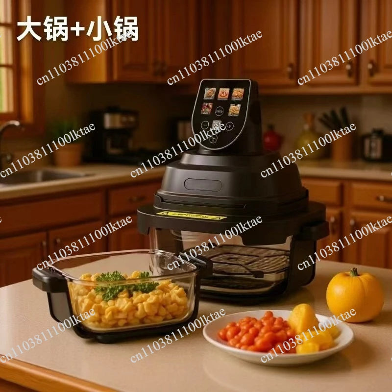 Color Screen Smart Air Fryer Air Fryer Glass Visual Fries Machine Electric Oven