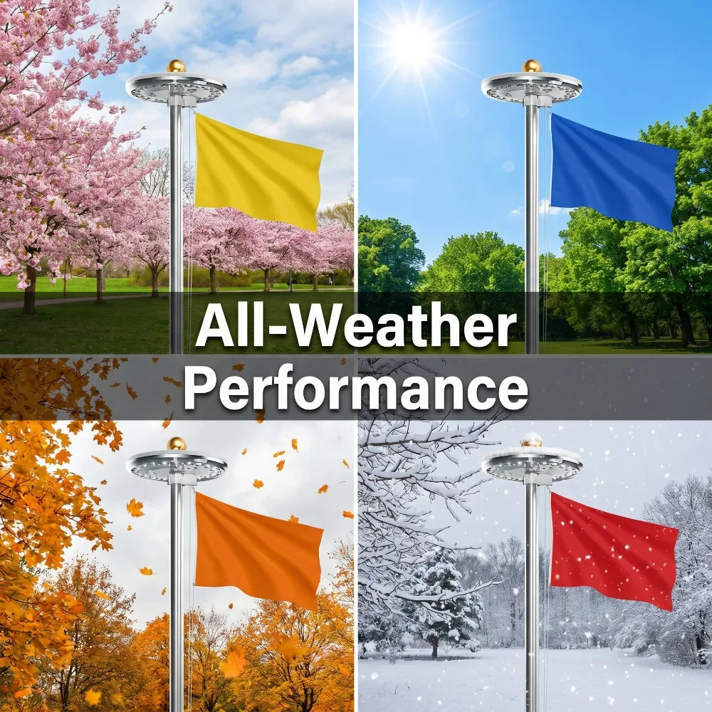 Solar LED Flagpole Light IP65 Waterproof Auto On Off Solar Powered Umbrella Landscape Lamp Energy Saving Portable Camping Light Outdoor Decor for Tent Patio Garden Yard Lawn Path Street