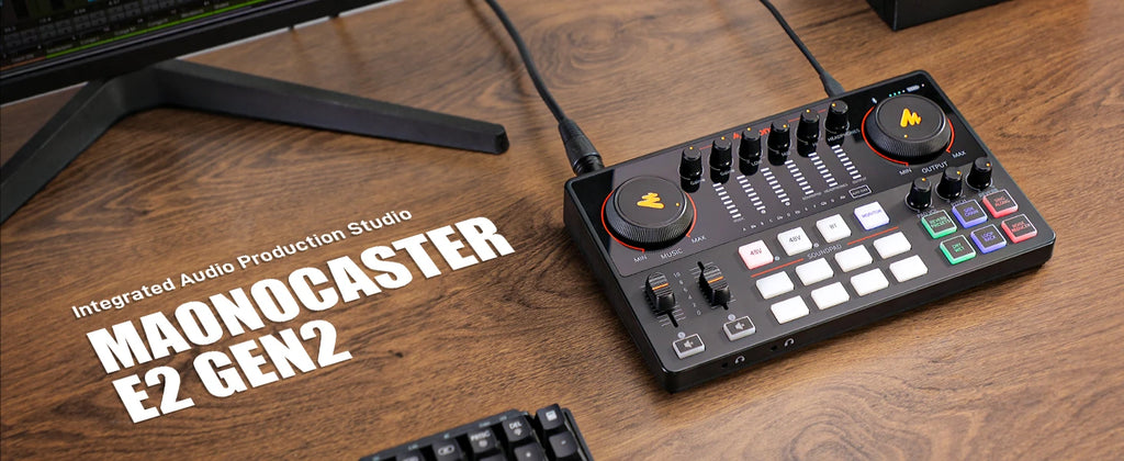 Podcast Audio Interface Mixer Tidesmit AME2 | Dual XLR Studio Console Tidesmit
