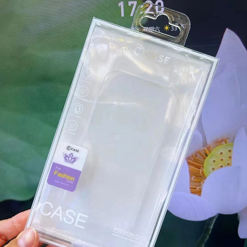 Phone Case Retail Packaging Box - Universal Clear PVC Display Purple Silver Packaging Box Tidesmit