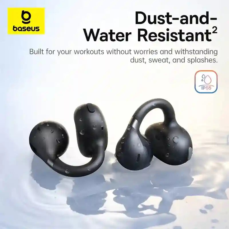 Wireless Earbuds Open-Ear Sports Clip-On - Bluetooth 5.3 Low Latency Black Tidesmit