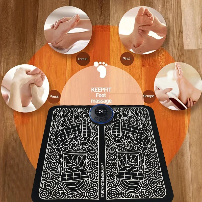 Electric Foot Massage Mat | 8 Modes & 19 Levels | Black Tidesmit Body Shaping Massage Equipment Tidesmit