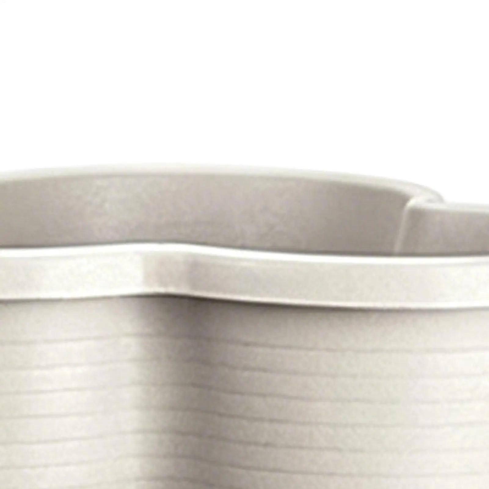 White plastic planter pot rim with stacked butterfly-shaped cup design