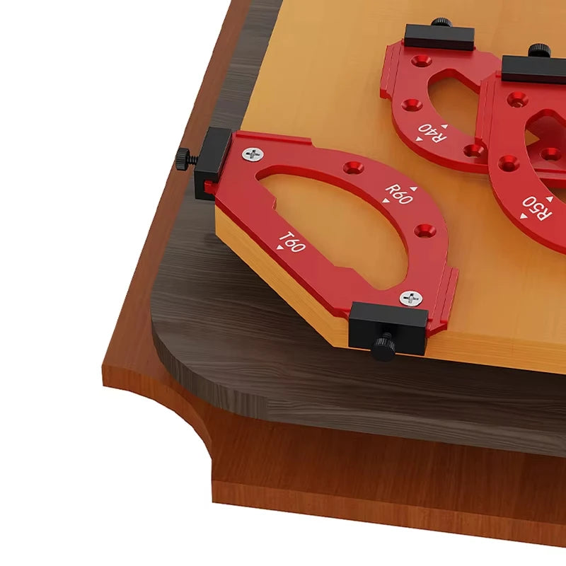 7Pcs RT10-RT60 Radius Jig, Woodworking Router Templates Arc Angle Positioning Template, Corner Radius, Reusable Positioning Tool