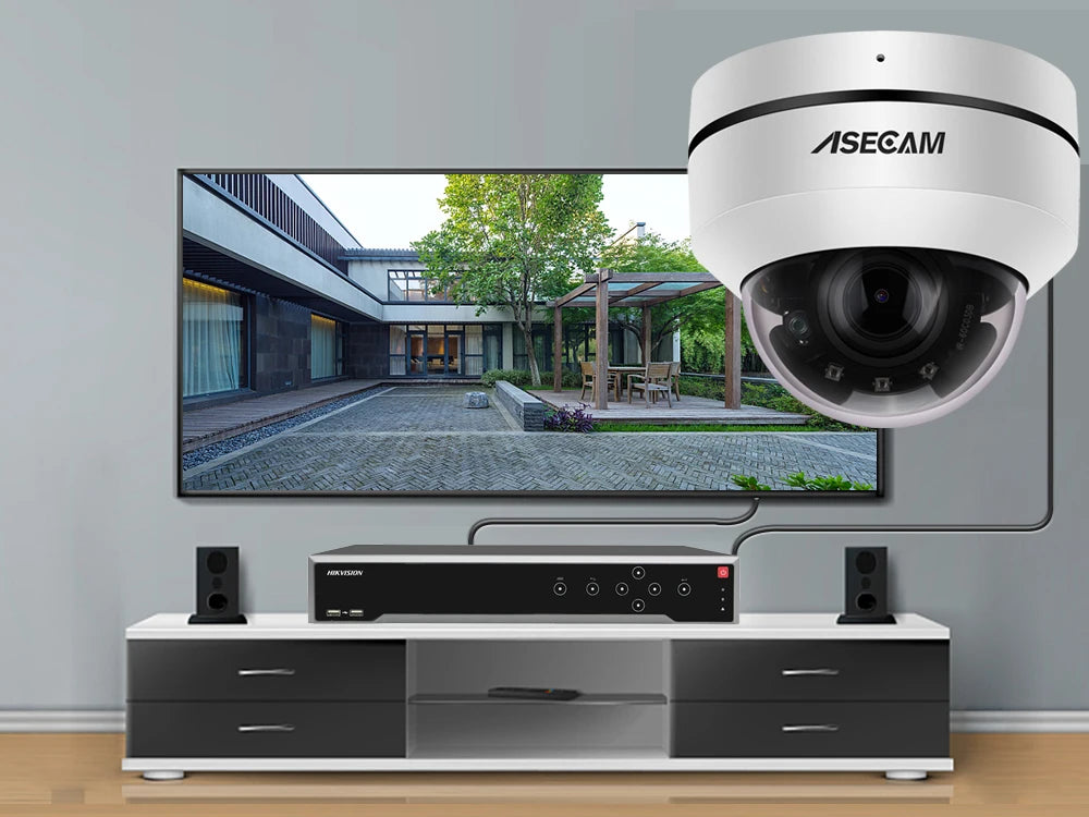 Hikvision Compatible 8MP 4K PTZ IP Camera Outdoor Dome Onvif PoE 5X Optical Zoom CCTV Audio AI Auto Tracking Surveillance Camera