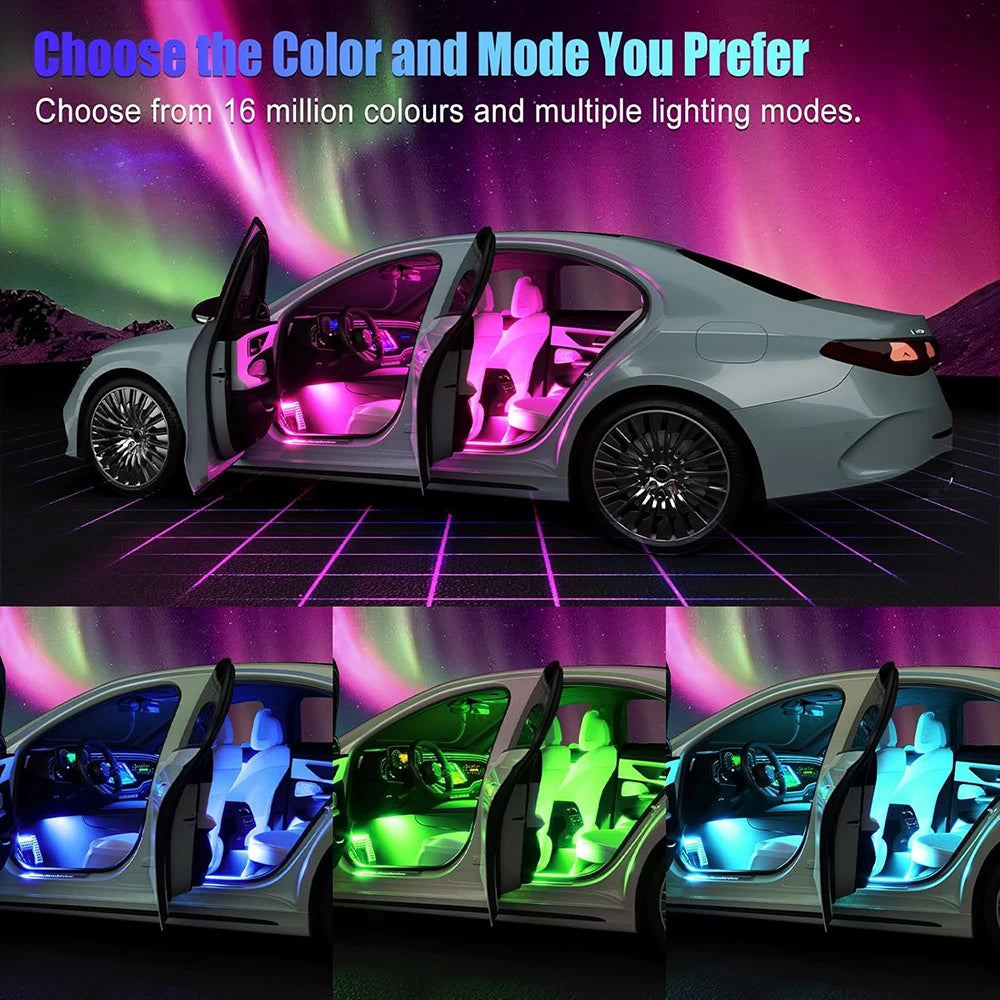 Ambient Car LED Footwell Lights – App Controlled Interior Lighting Tidesmit